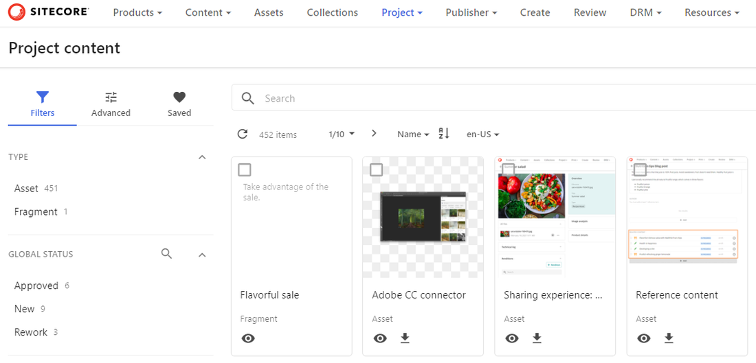Project content page.